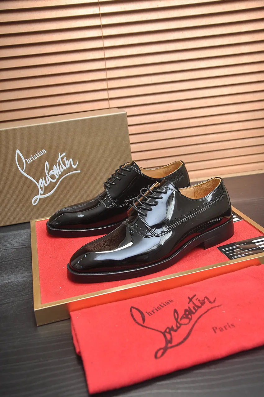 Men's shoes 💰620💶 [Chrstian Loubotin] Red-soled shoes 💋Original mold opening, the highest version on the market, purely handmade ➕Imported cowhide uppers, first-layer water-dyed cowhide lining! Original EU high-gloss outsole. 38 to 45 (45 customized)